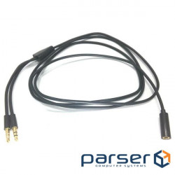 Multimedia cable Jack 3.5mm мама/2xJack 3.5mm папа 1.5m PowerPlant (DV00DV4057)
