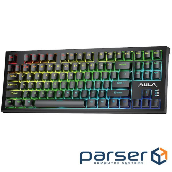 Клавіатура Aula Mechanical F3032 Black keycaps, plus 21 Yellow keys KRGD red (6948391204673)