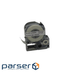 Ribbon for label printer UKRMARK RL-E-C5WBN-BK / WT, analogue LC5WBN. 18 mm x 8 m (CELC5WBN)