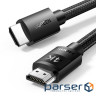 Кабель HDMI M - M, 1.0 м, V2.0 Cafule 4K, в поліуретановій обплетенні HD119 UGREEN (30999)
