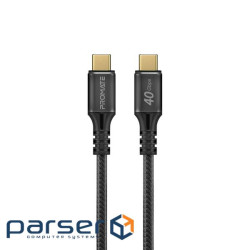 Кабель Promate USB Type-C - USB Type-C (M/M), 5 A, 240 W, 2 м , PowerBolt240 (powerbolt240-2m.black)