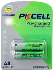Акумулятор PKCELL 1.2V AA 600mAh NiMH Already Charged, 2 штуки в блістері ціна за бліс (9320 2шт )