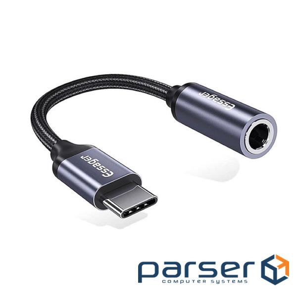 Перехідник USB-C M to 3.5mm F 0.12m gray Essager (EZJE01-0G)