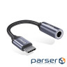 Перехідник USB-C M to 3.5mm F 0.12m gray Essager (EZJE01-0G)