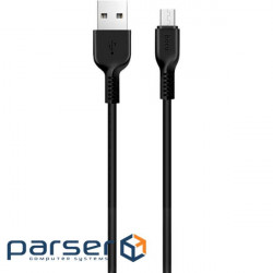 Cable HOCO X20 Flash USB-A to Micro-USB 1m Black (6957531068822)