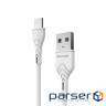 Дата кабель USB 2.0 AM to USB-C 2.0m 2.4A white Grand-X (PC-02W)