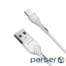 Дата кабель USB 2.0 AM to USB-C 2.0m 2.4A white Grand-X (PC-02W)