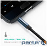 Кабель мультимедійний 3.5mm M to 3.5mm M 0.5m 90 corner AV112 blue Ugreen (60178)