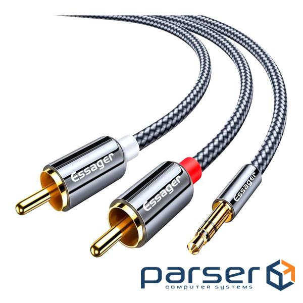 Кабель мультимедійний 3.5mm M to 2xRCA M 3.0m Essager (EYPZJ-MYC0G)