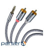 Кабель мультимедійний 3.5mm M to 2xRCA M 3.0m Essager (EYPZJ-MYC0G)