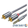Кабель мультимедійний 3.5mm M to 2xRCA M 3.0m Essager (EYPZJ-MYC0G)