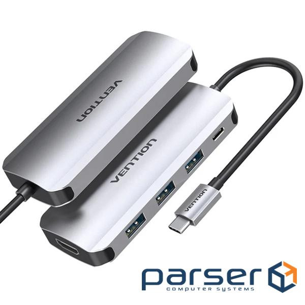 Порт-реплікатор VENTION 5-in-1 USB-C to HDMI/USB3.0x3/PD (THFHB)