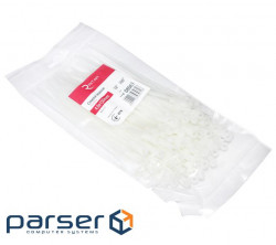 Стяжка Ritar 150мм/4.0мм під дюбель, біла, 100 шт. R-W4150)