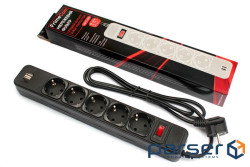 Мережевий фільтр-подовжувач FRIMECOM FC-BU4005W Black 1.8м (FC-BU4005W 1.8 B)