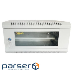 Шафа настінна GEAR 4U 19" 600x600x240 мм, + полка 19", grey (GWMSN-4U-600-600G)