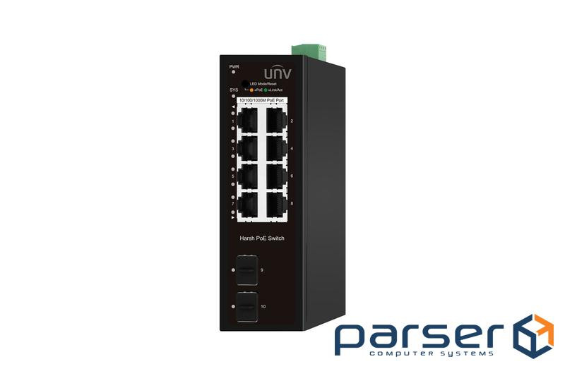 Комутатор UNV Industrial Switches Керований (HS5000-8GT2GP-POE-IN)