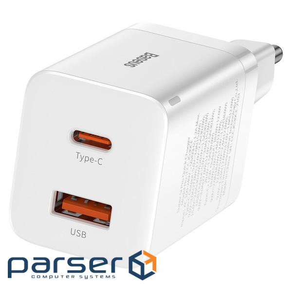 Зарядний пристрій Baseus Super Si Pro C+U 30W (CCSUPP-E02) white (948117)