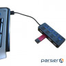 КонцентраторUSB Lapara 4 порту USB 2.0 з 4-ма виключателемі ON / OFF для кожного пір (LA-SLED4 black)