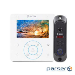 Комплект відеодомофона BCOM BD-480M White Kit: відеодомофон 4'' та відеопанель 