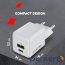 Зарядний пристрій Canyon CU20AC GaN 20W 1xPD 1xQC EU White (CNS-CUW20AC)