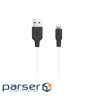 Кабель HOCO X21 USB to iP 2A, 1m, silicone, TPE connectors, Black+White (6957531071365)