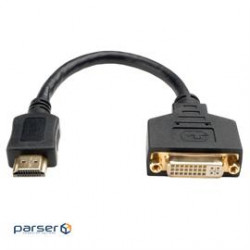 HDMI to DVI Adapter Video Converter (HDMI-M to DVI-D F), 8-in. (P132-08N)