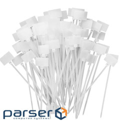 Стяжки нейлон з маркером 4х150mm білі (100 шт) висока якість, діапазон робочих температур: в (36861) (36861)