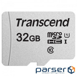 Карта пам'яті TRANSCEND microSDHC 300S 32GB UHS-I Class 10 + SD-adapter (TS32GUSD300S-A)