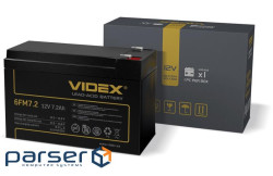 Батарея для ДБЖ 12В 7.2Ач Videx 6FM7.2, Black, 12V, 150x65x95 мм (6FM7.2 1CB)