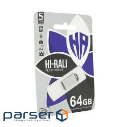 Флеш-накопичувач Hi-Rali Mini Fit, USB 2.0, 64GB, Metal, Blister (Hi-Rali Mini Fit / 64)