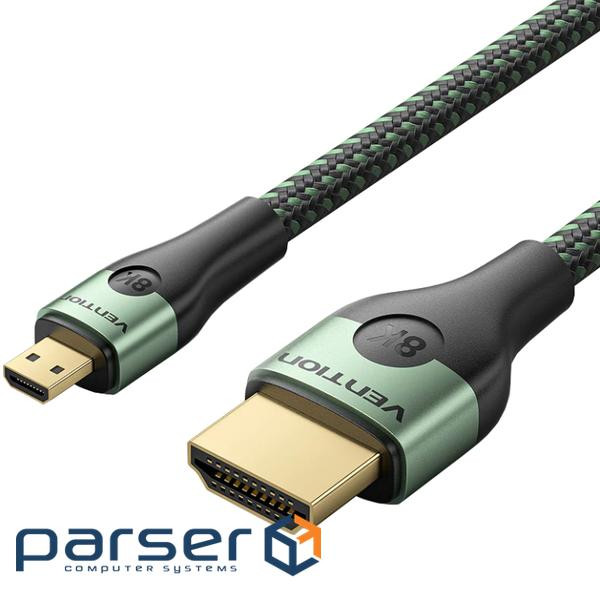 Кабель HDMI M - Micro HDMI M, 1.0 м, V2.0 8K 60Гц Aluminum Alloy Type, Green Vention (AGKGF)