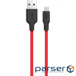 Cable HOCO X21 USB-A to Micro-USB 1m Black/Red (6957531071396)