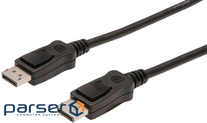 Кабель Displayport (AM/AM) DIGITUS 2м, Black/ Чорний , bulk (AK-340100-020-S)