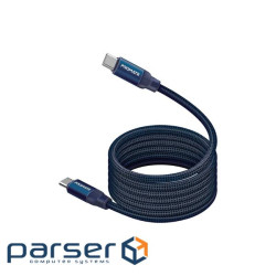 Дата кабель USB-C to USB-C 1.2m Promate (springy.blue)