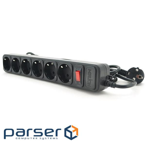 Мережевий фільтр-подовжувач MERLION B630 Black 3м