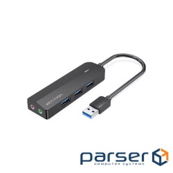 Концентратор VENTION USB 3.0 to 3хUSB 3.0/2хTRS Audio/USB Micro 1.0m (CHIBF)