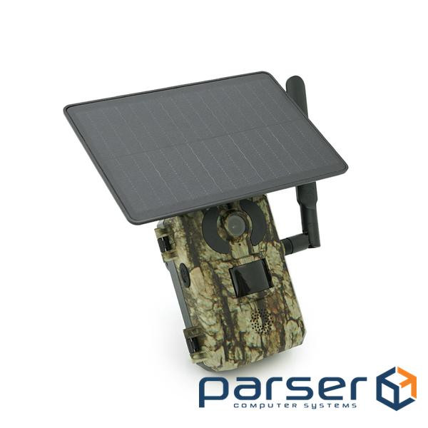 4G Фотопастка F-804 4MP-фото / 4МР-відео 120 кут .слот SD карта. Батарея 7800мА сонячна пане (21324) (21324)