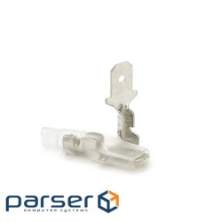 Клема F1 тато, 4.8 мм, дріт 0.5-1.5, неізольована, латунь, з силіконовим ковпачком, 100шт в упаковці 