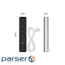 Мережевий подовжувач EMOS P1422SM 2m 4 роз. 1xUSB-A 1xUSB-C Wi-Fi 1,5мм2