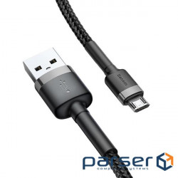 Дата кабель USB 2.0 AM to Micro 5P 2.0m 1.5A grey-black Baseus (CAMKLF-CG1)