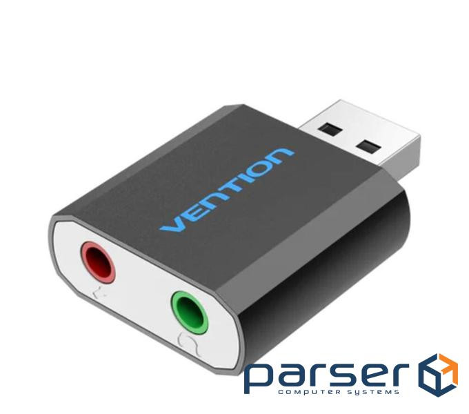 Звукова плата Vention Audio USB 2х 3,5mm jack Metal (VAB-S17-B)