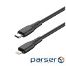 Дата кабель USB-C to Lightning 1.0m PD30W textured PVC black ColorWay (CW-CBPDCL094-BK)