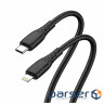 Дата кабель USB-C to Lightning 1.0m PD30W textured PVC black ColorWay (CW-CBPDCL094-BK)