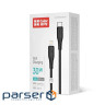 Дата кабель USB-C to Lightning 1.0m PD30W textured PVC black ColorWay (CW-CBPDCL094-BK)