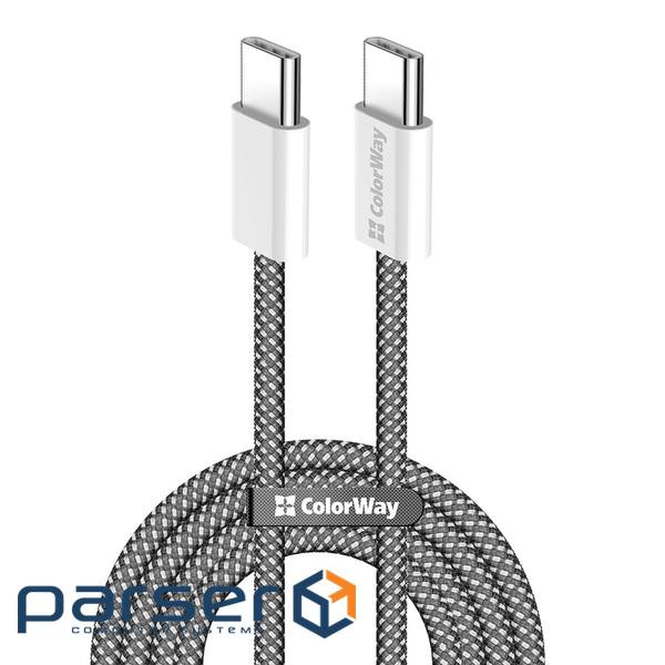 Дата USB-C кабель USB-C 1.0m 60W 3.0А black ColorWay (CW-CBPDCC061-BK)