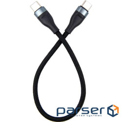 Дата кабель USB-C to USB-C 0.25m black Dengos (NTK-TC-TC-SHRT-BLACK)