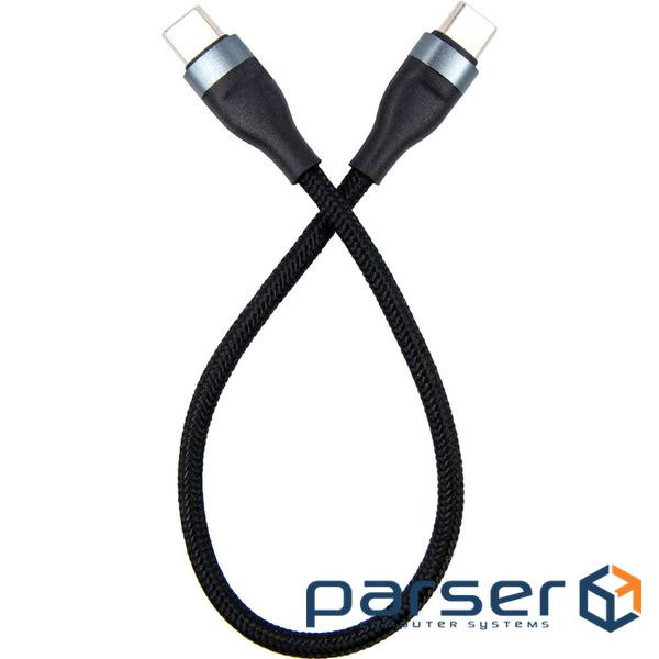 Дата кабель USB-C to USB-C 0.25m black Dengos (NTK-TC-TC-SHRT-BLACK)