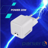 Зарядний пристрій Canyon CU20C GaN 20W 1xPD EU White (CNS-CUW20C)