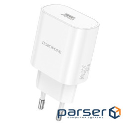 Зарядний пристрій BOROFONE BA82A Platinum USB-C PD25W White (6941991112256)