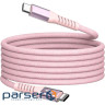 Магнітний кабель живлення та синхронізації Verbatim 100 Вт /USB-C-USB-C /120 см-рожевий (31857)